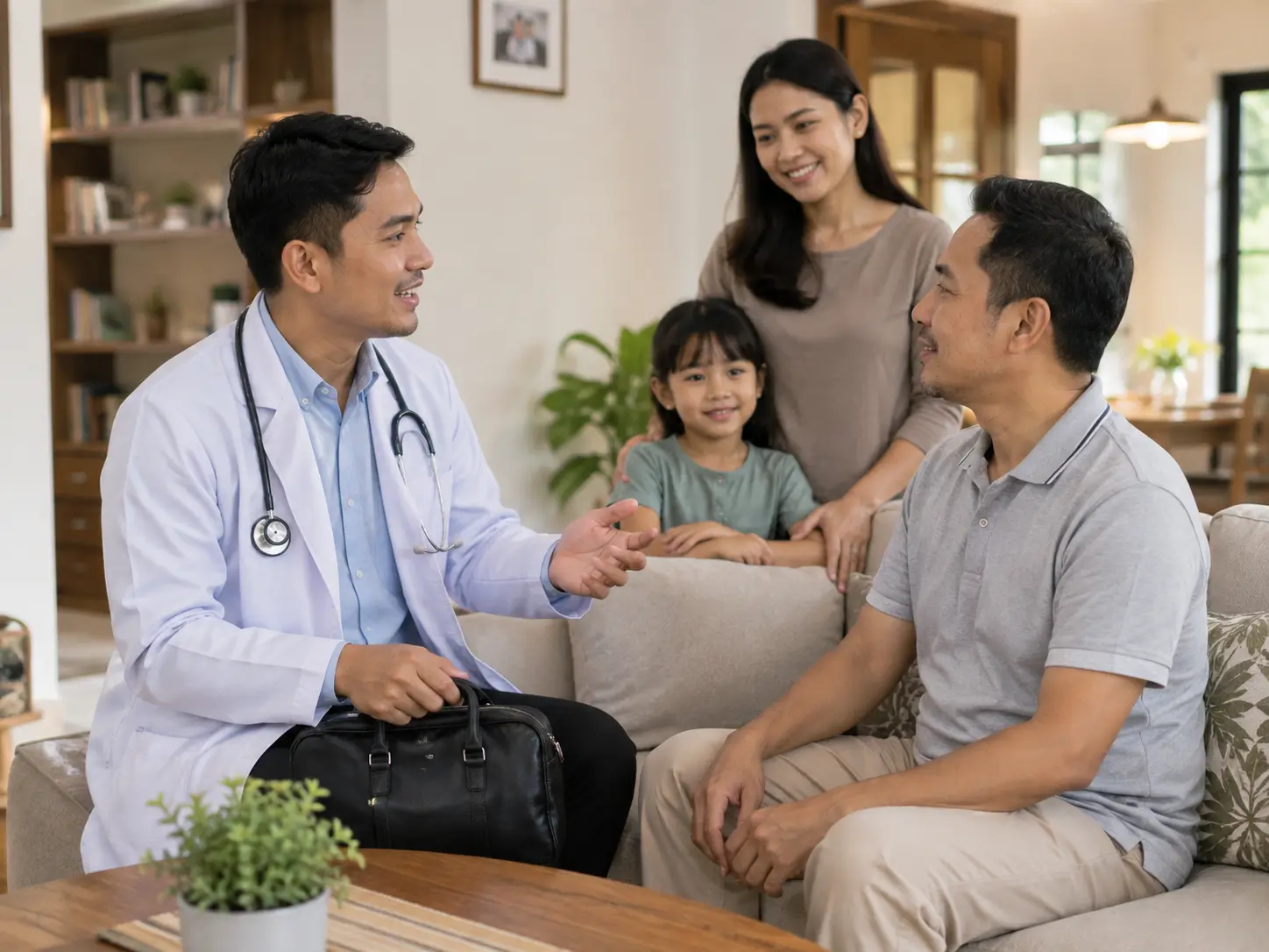 Dokter datang ke rumah untuk memberikan pelayanan medis